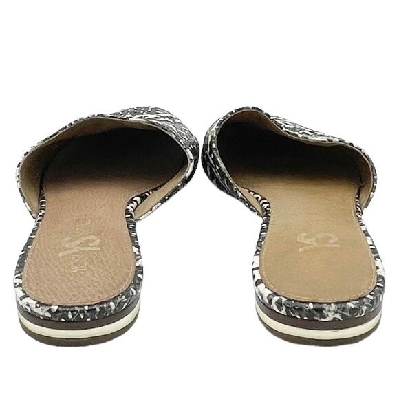 Yosi Samra Parker Mules Gray Snake Embossed Leather Open Back Flats Size 7 - Picture 11 of 16